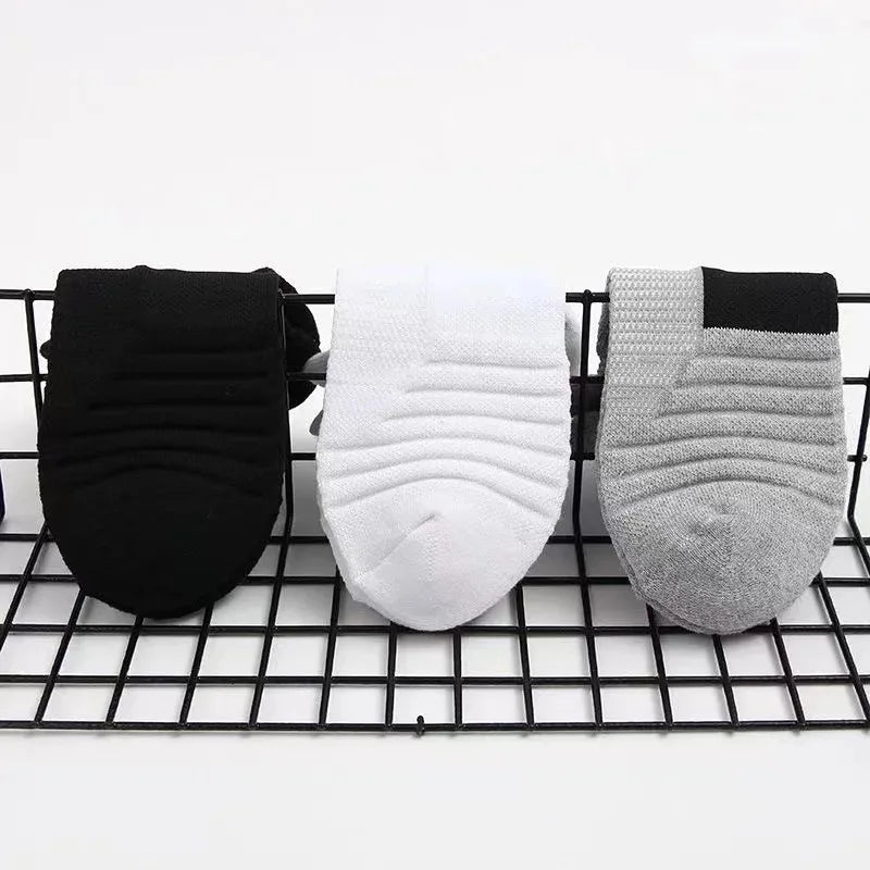 3 Pairs Breathable Mesh Athletic Terry Socks Cushioned Moisture-managing and Durable Reduces Foot for Running Hiking & Sports