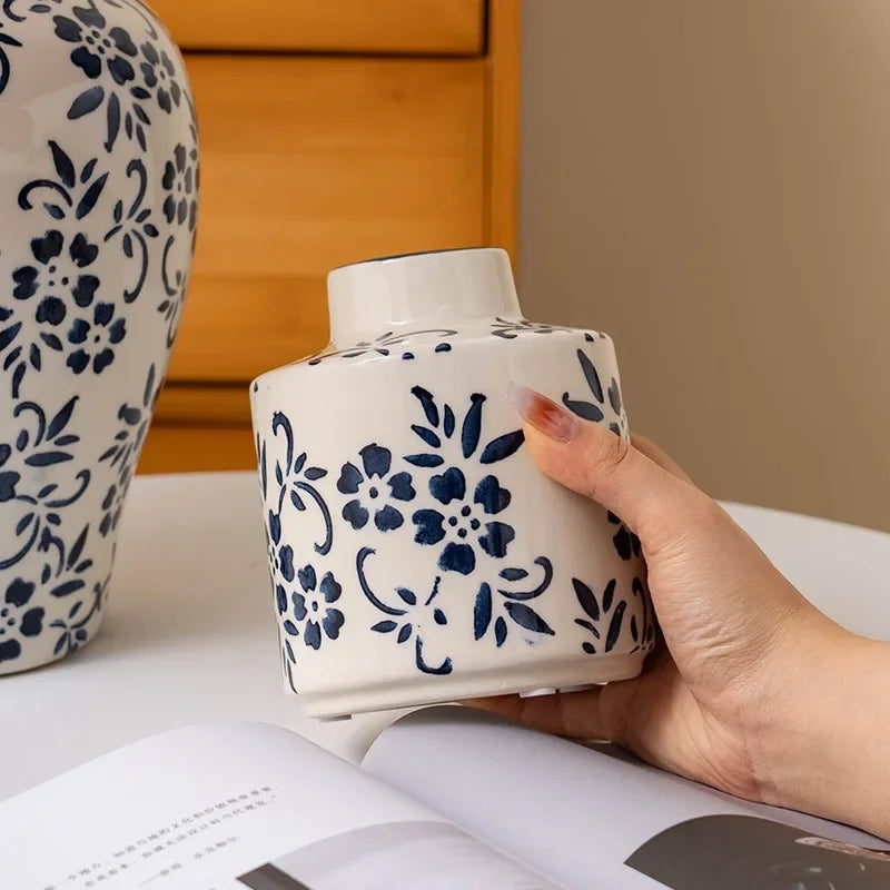 Blue and White Porcelain Vase Flower Arrangement