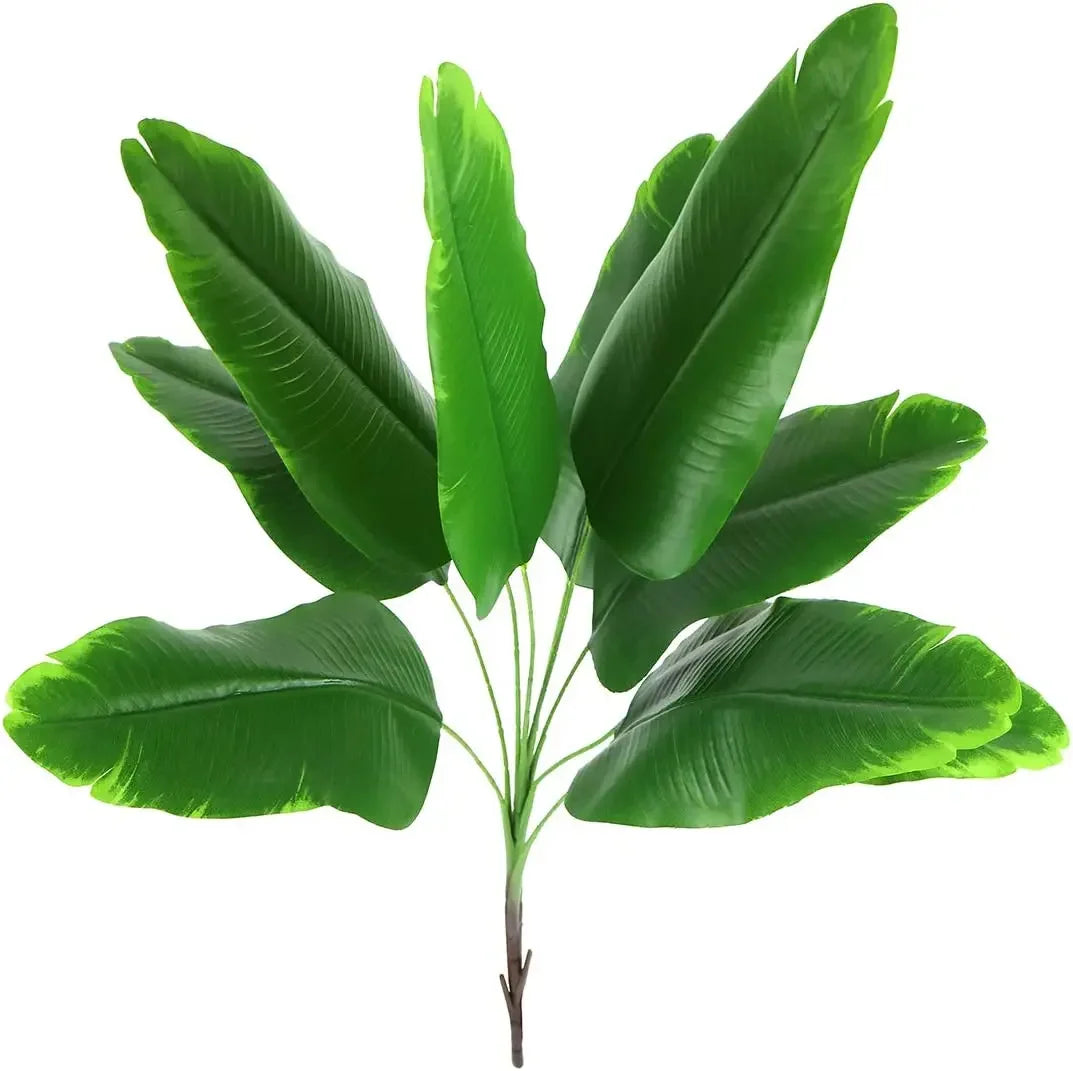 Artificial Plant Fake Banana Tree Leaves with Stems Greenery