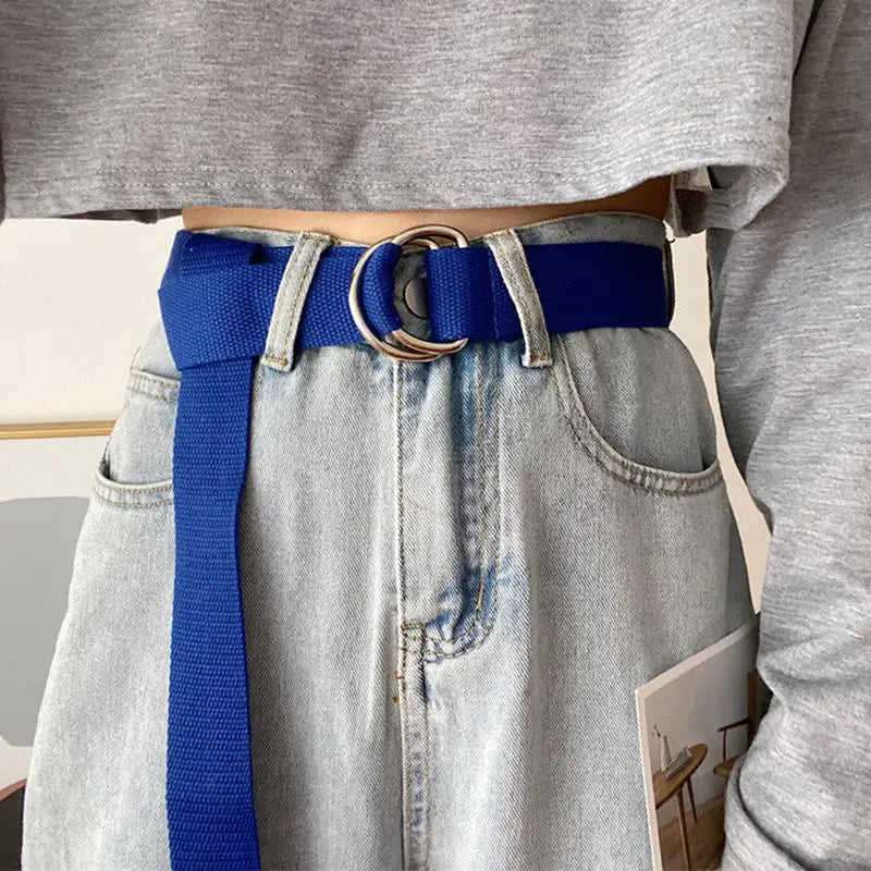 Belt for Men Women Universal Double Buckle Multifunctional Belts Unisex Fashion No Punching Waistband Jeans Decoration