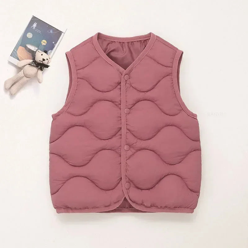 2025 Winter Outdoor Clothes For Children Vests & Vests Winter Kids Boy Girl Clothes Outerwear Infant Life Jacket Waistcost