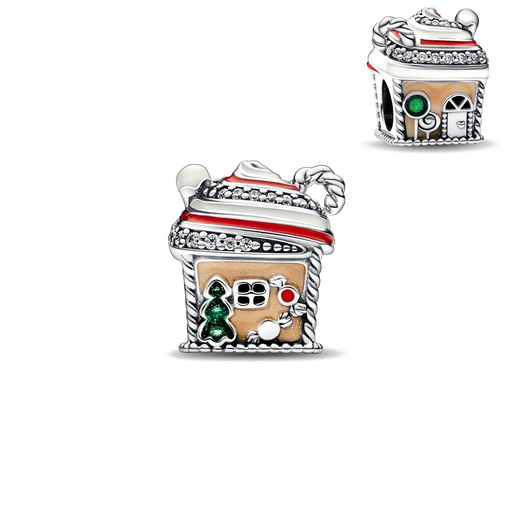 925 Sterling Silver House Star Moon Colorful Heart Pendans Beads Diy Fit Original Pendant Charm Bracelet Necklace Women Jewelry