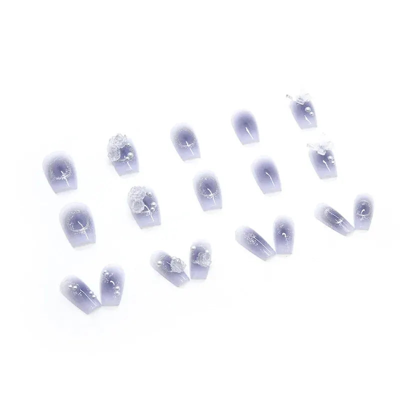24 PCs Fake Nails with 1 Nail Glue and 1 Nail File