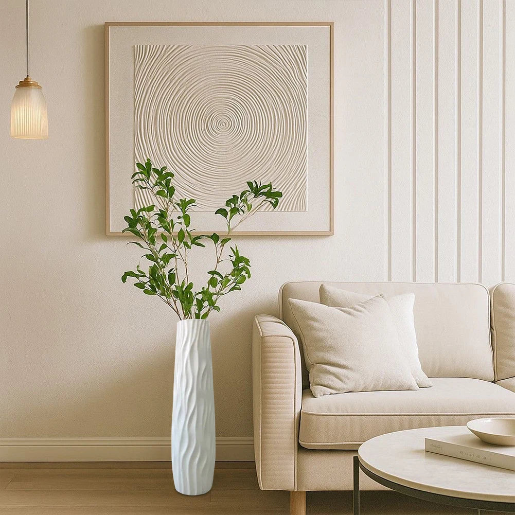 Large Floor Vase Decorative Vase Textured Floor Standing Vase for Home Living Room
