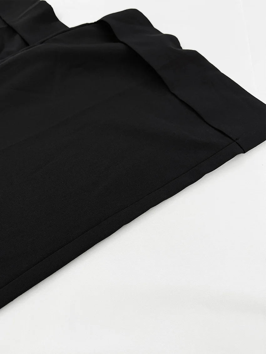 Parc Fee Fashion Loose Black Office Women's Pants Casual High Waist Wide Trousers Elegant Classic Full Length Pants Female