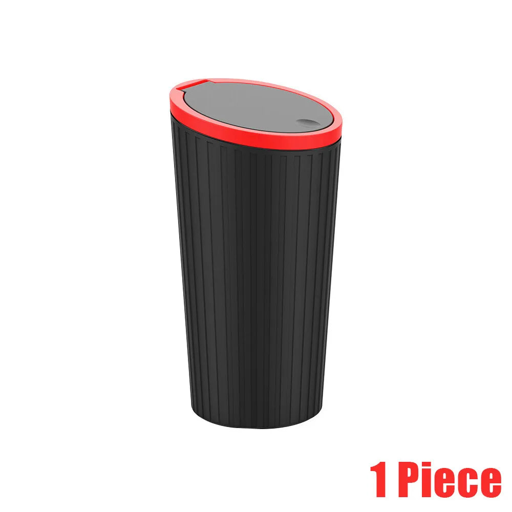 Mini Car Trash Can with Lid, Compact Automotive Garbage Bin Garbage Container Storage Box Bucket Auto Accessories