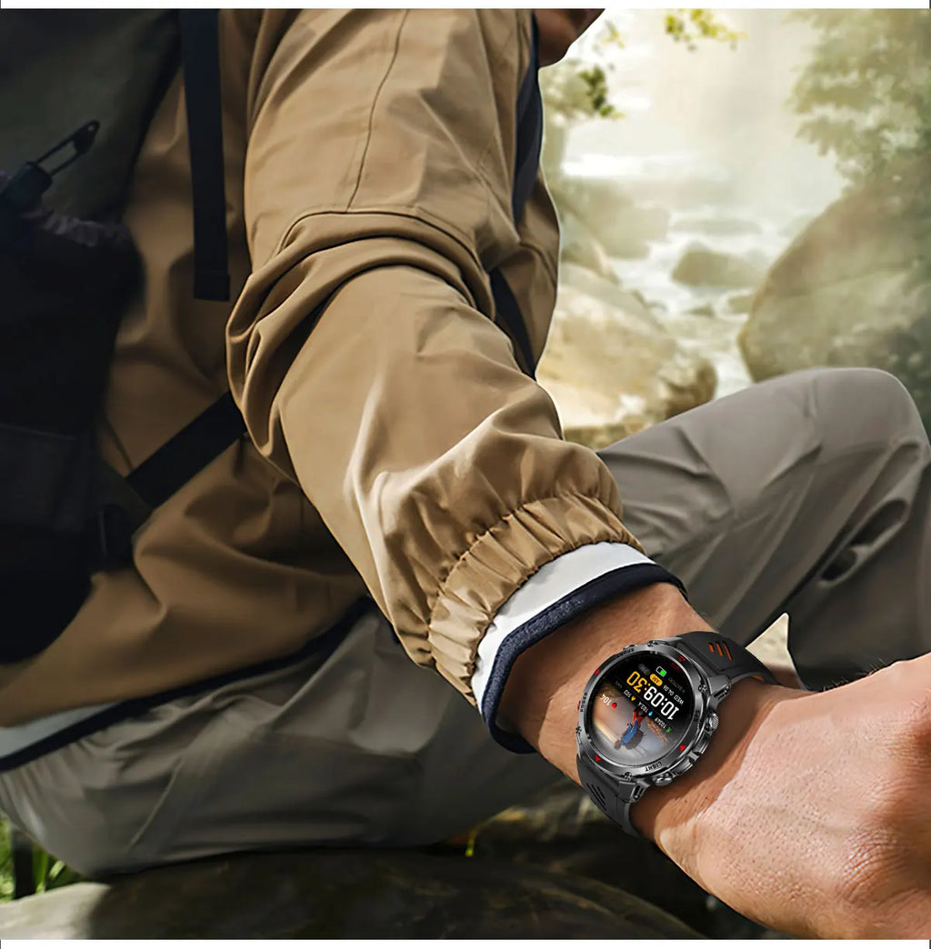 Smart Watch For Men 1.46'' 360*360 HD AMOLED Color Display Voice Call Compass LED Sports Fitness Waterproof Watch Ladies