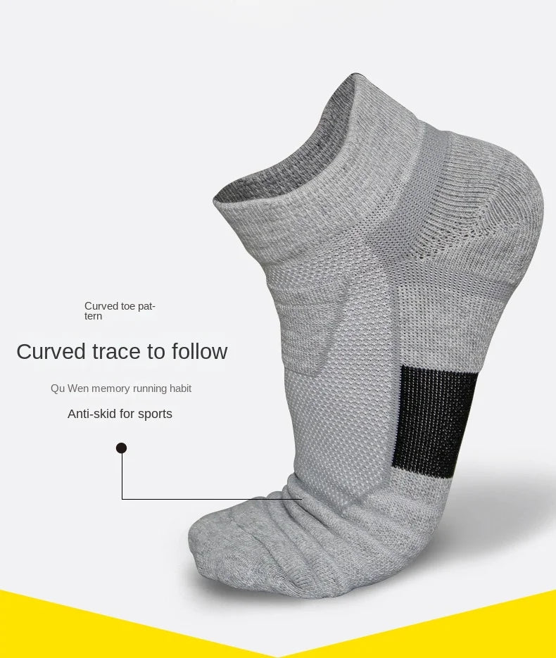 3 Pairs Breathable Mesh Athletic Terry Socks Cushioned Moisture-managing and Durable Reduces Foot for Running Hiking & Sports