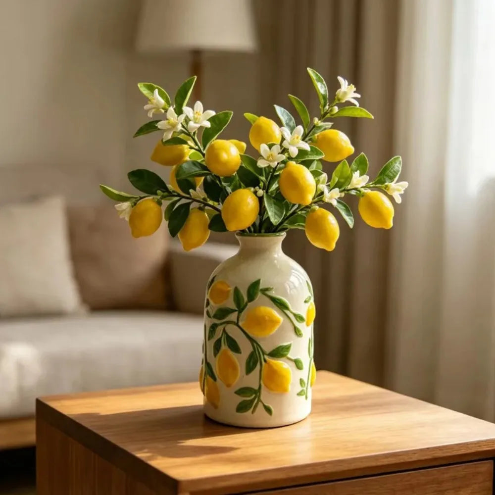 Ceramic Lemon Flower Vase