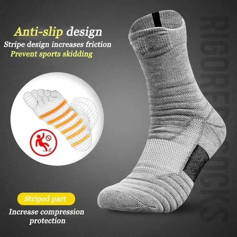 3 Pairs Breathable Mesh Athletic Terry Socks Cushioned Moisture-managing and Durable Reduces Foot for Running Hiking & Sports