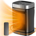 Portable Space Heater with 70° Rotation, 1500W PTC Electric for Bedroom & Office, Remote Control & Timer