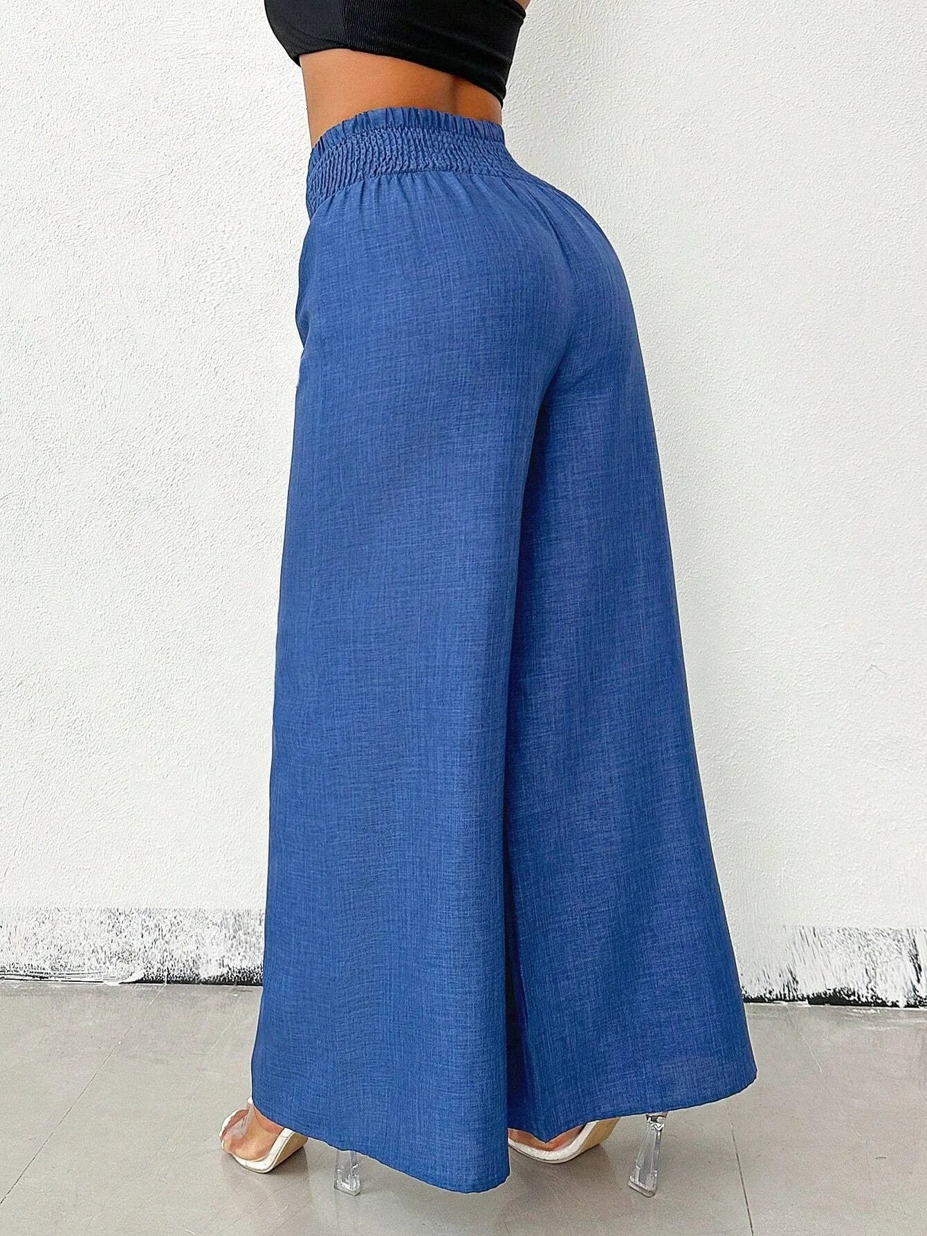 Elegant Solid Wide Leg Pants Fashion