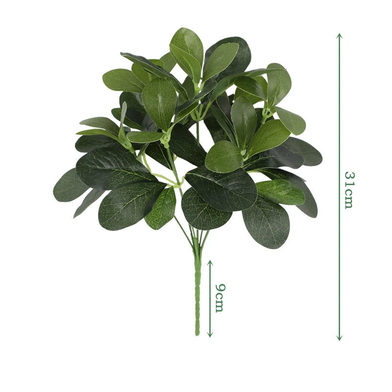 1pc, 13in Artificial Plant, Fake Leaves With Stem, Fake Plant