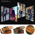 Fashion Luxury Belt For Men PU Leather Belts Metal Pin Buckle High Quality Famous Brand Designer Waist Strap Belts 110cm Length