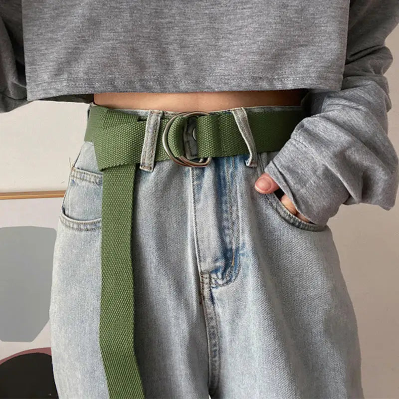 Belt for Men Women Universal Double Buckle Multifunctional Belts Unisex Fashion No Punching Waistband Jeans Decoration
