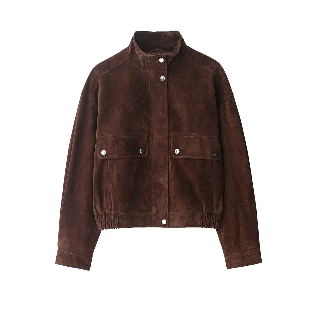 Fashion Big Pocket Elegant Women's Loose Warm Jacket