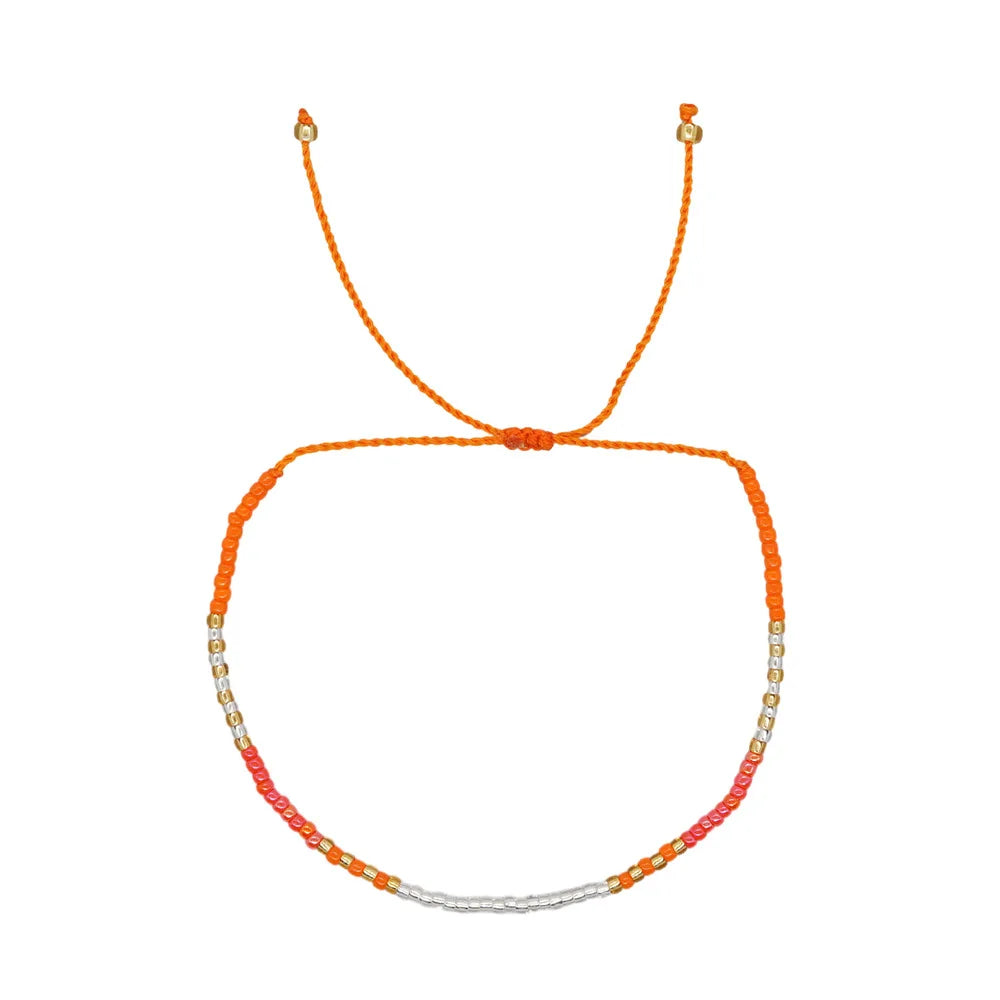 Go2boho Bohemian Glass Bead Bracelets For Women Tiny Seed Beaded Minimalist Handmade Adjustable Lucky Jewelry Christmas Gifts