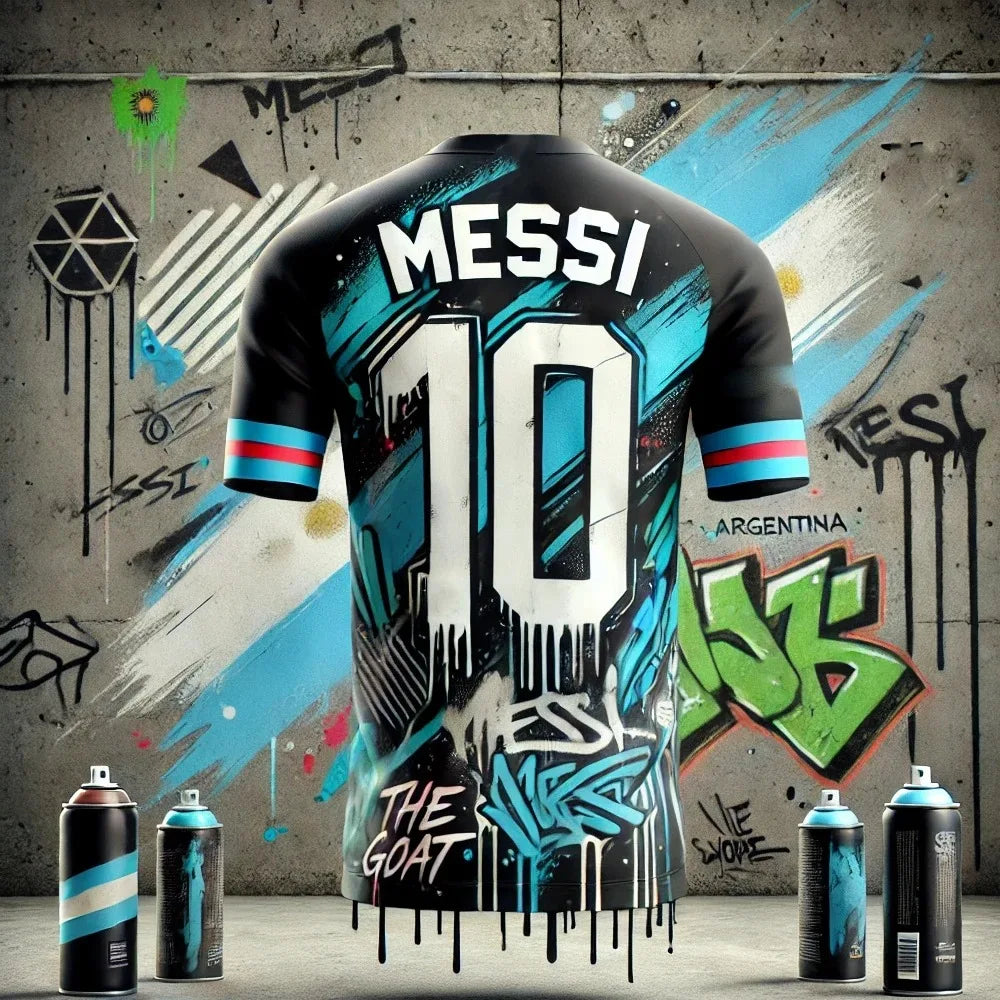 Messi No. 10 Football Jersey With 3d Printing, Quick-Drying, Breathable And Comfortable, Outdoor Sports T-Shirt