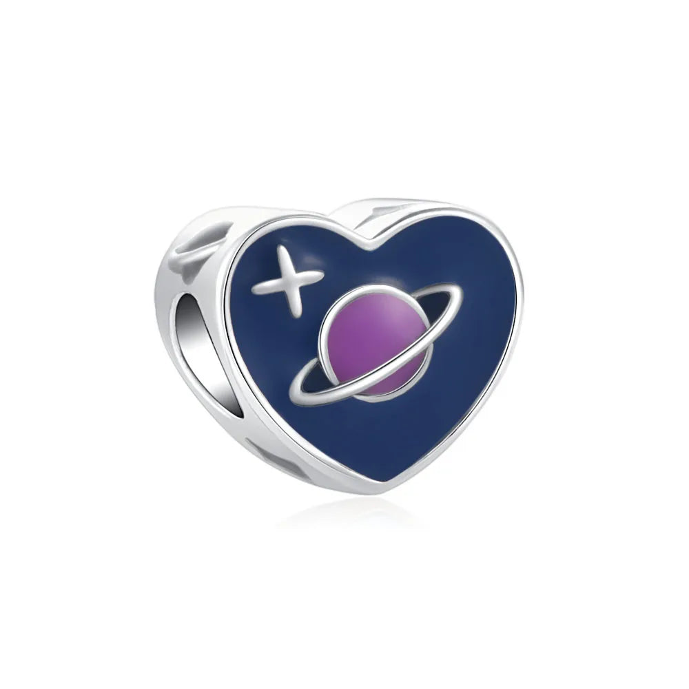 925 Sterling Silver House Star Moon Colorful Heart Pendans Beads Diy Fit Original Pendant Charm Bracelet Necklace Women Jewelry