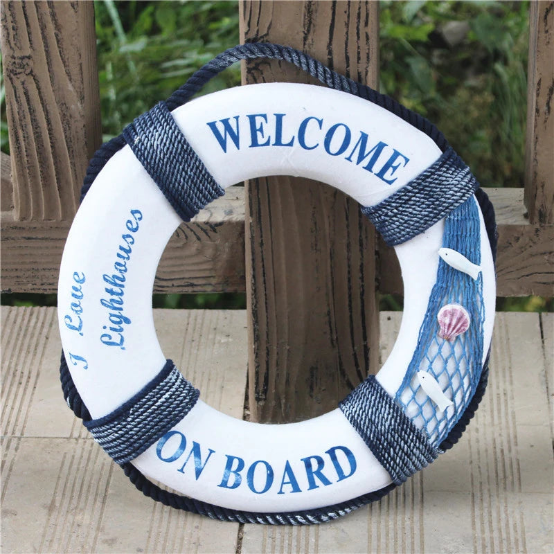 Mediterranean Style Foam Lifebuoy Hanging Tire Decoration Bar Window Background Wall Decoration Wall