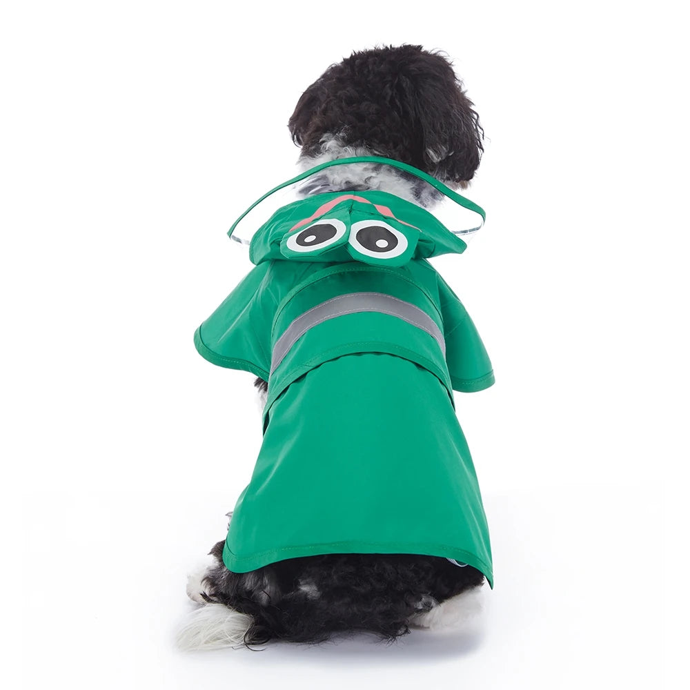 Fashionable Reflective Pet Dog Raincoat Cute Animal Raincoat Pet Hooded Waterproof Jacket Clothes Dog Clothes for Big Dogs