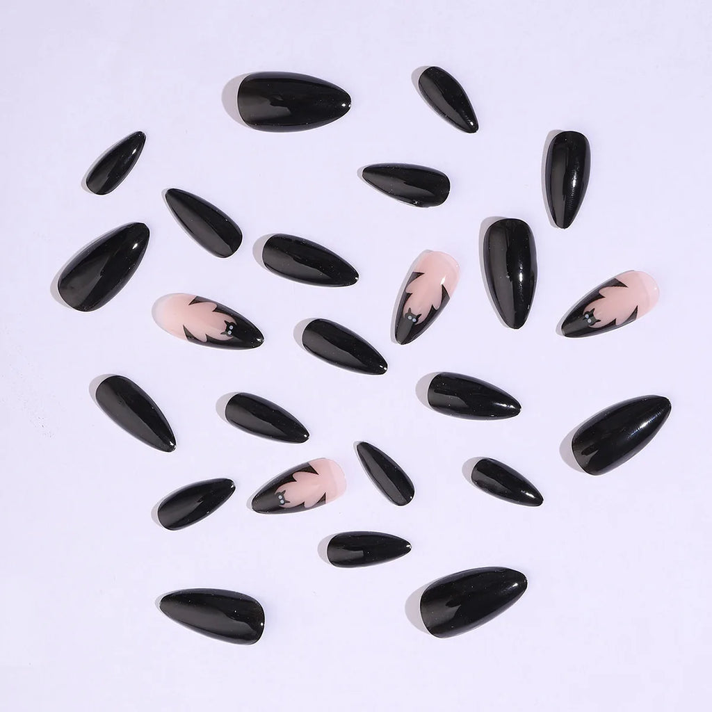 Gothic Bat Press-On Nails | 24pcs Reusable Acrylic | Halloween & Everyday