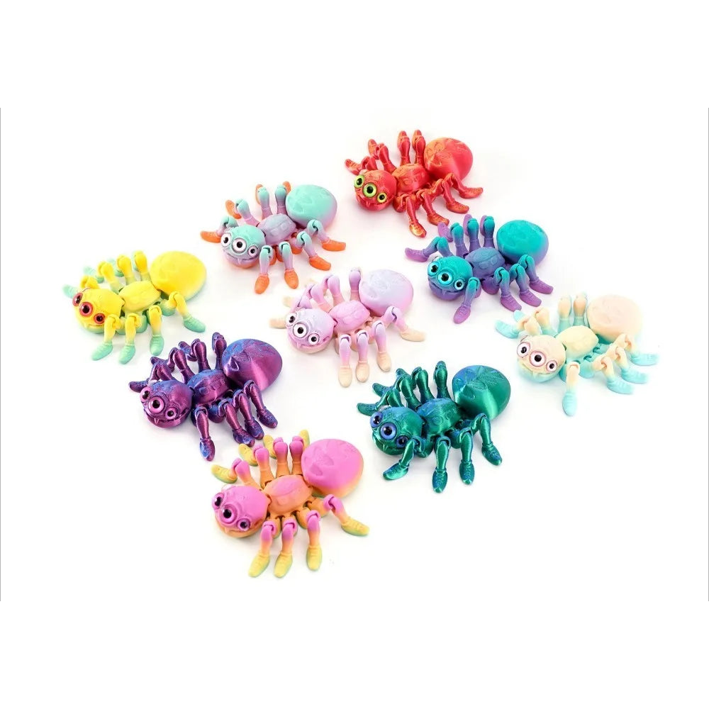 3D Printed Spider, Articulated 3D Animals,Relief Stress Fidget Toys, Desktop Pet Halloween Surprise Gift for Home Office Décor
