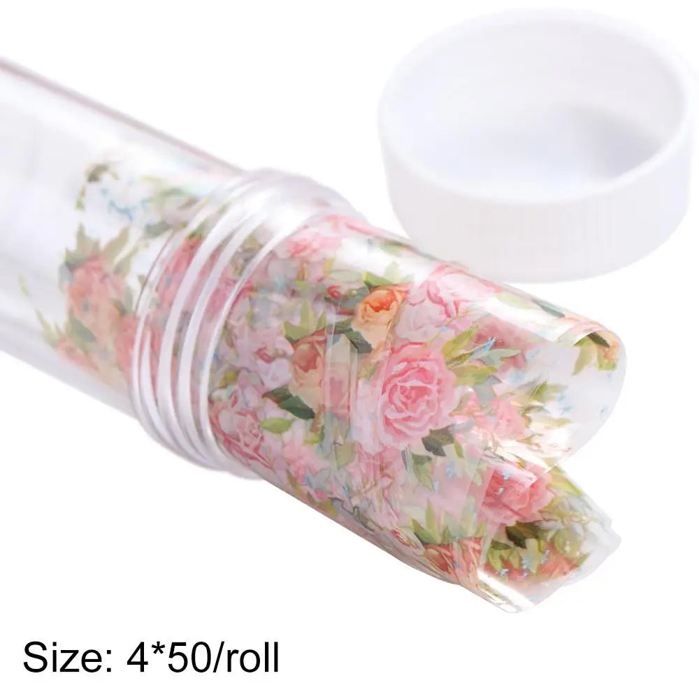 Nail Art Accessories Full Wraps Sliders Holographic Nails Decals Flower Nail Foils Floral Nails Stickers Transfer Paper Decals