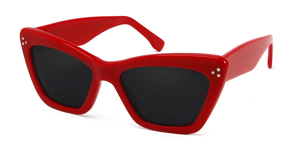 High Quality Acetate Sunglasses Women Cat Eye Trendy Sun Glasses Polarized Gafas De Sol 187S Brand Designer Eyewear Shades UV400