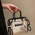 Kawaii Snoopy Hand Bag Fashion Woman's Korean Small Satchel Cartoon Casual Tote Outing Cosmetic Organizer Bag Birthday Gifts