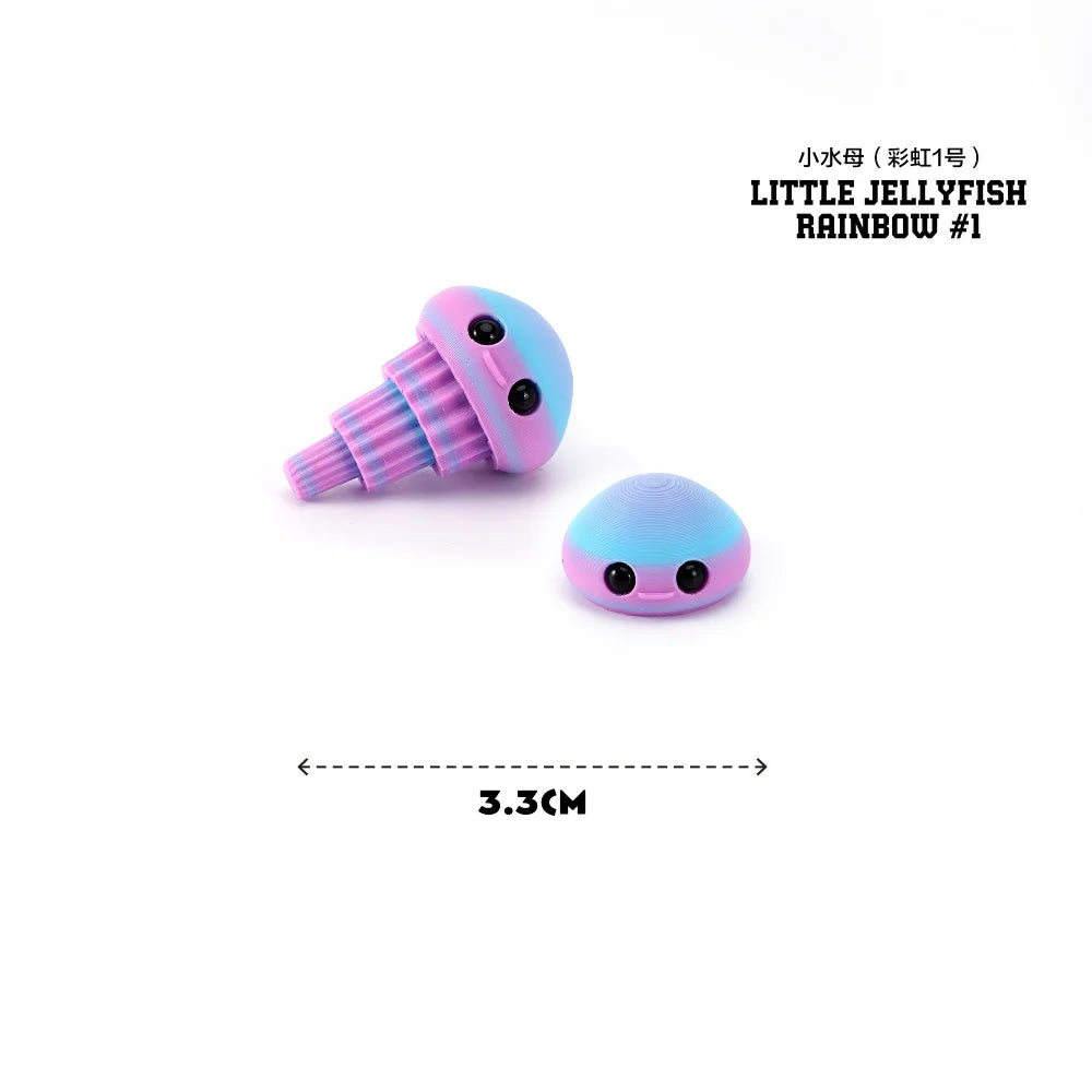 3D Printed Marine Animals Multi-Joint Rotatable Fidget Toys Office Desktop Ornament Home Decor Animal Model Figurine Car Decor