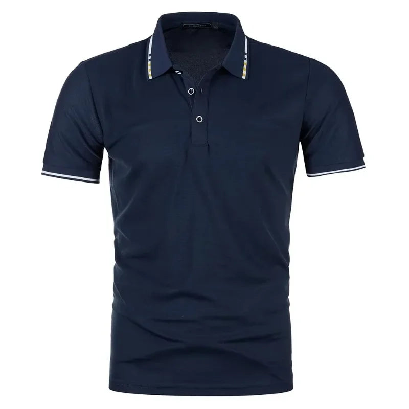 New Men's Short Sleeve Polo Shirt Summer Male Contrast Oversized T Shirt Breathable Shirts Lightweight Streetwear Gym Tops