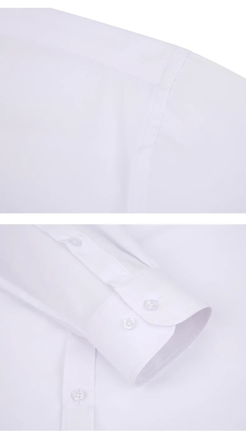 New spring and summer American men's shirt business casual long sleeve slim professional formal wear free ironing solid color