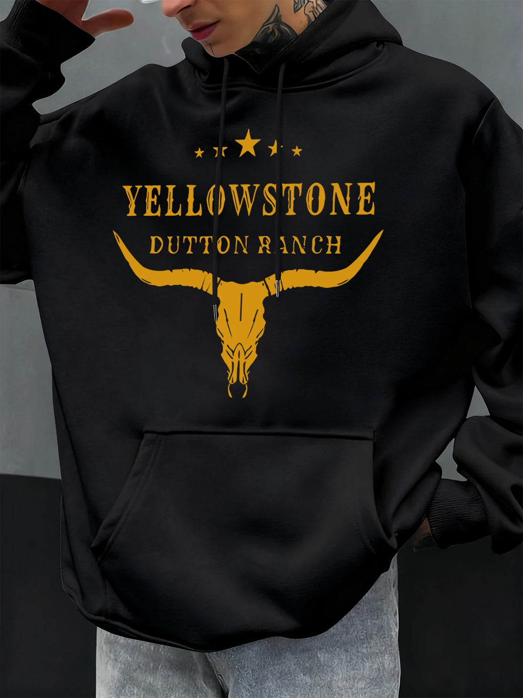Yellow Stone Dutton Ranch Prints Men Hoody Autumn Fleece Hoodies Hip Hop Oversized Streetwear Comfortable Casual Clothing