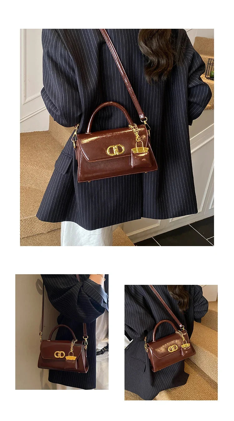 Famous Designer Leather Shoulder Bag For Women - Classic Elegant Handbag Messenger Bag Ladies Luxury Brand
