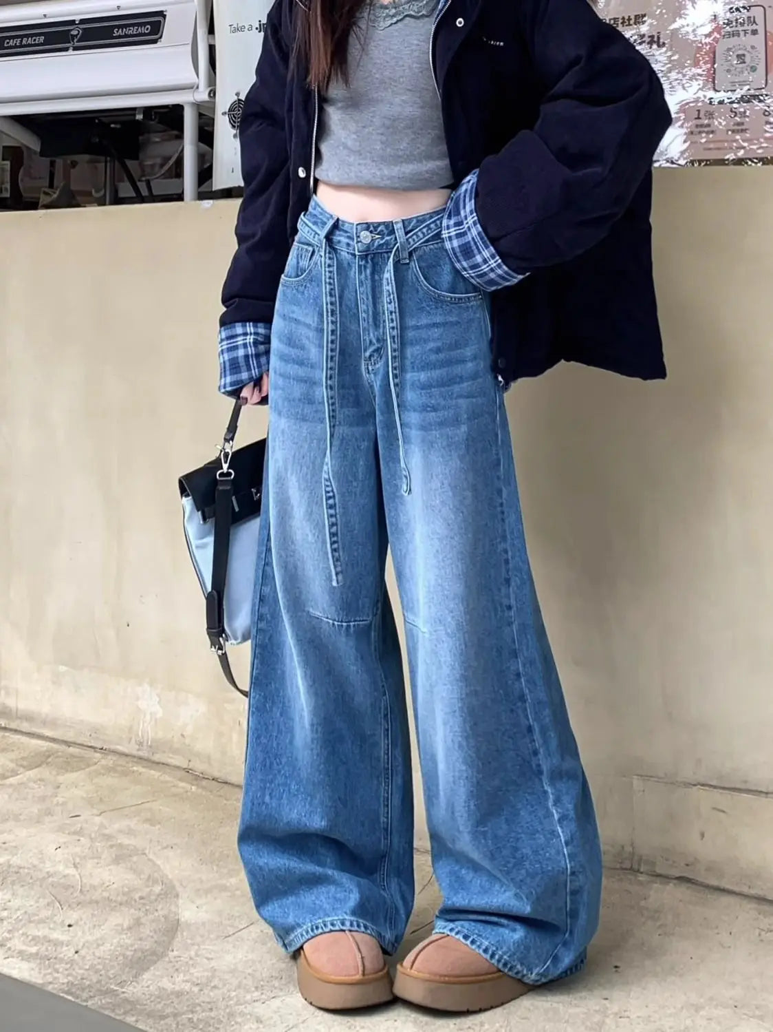 Women's Wide-Leg Jeans High-Waisted