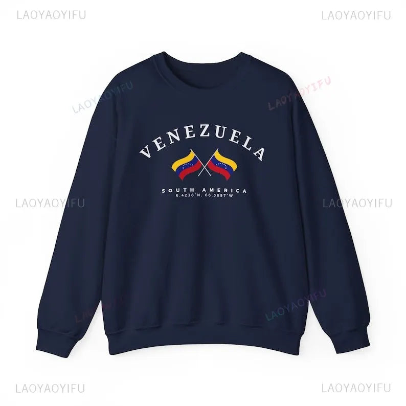 Venezuela Sweatshirt Venezuelan Shirt South America Gift Souvenir Soft Comfortable Unisex Pullover Casual Wear Men Women Trendy