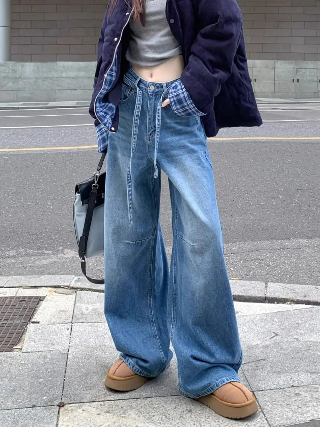 Women's Wide-Leg Jeans High-Waisted