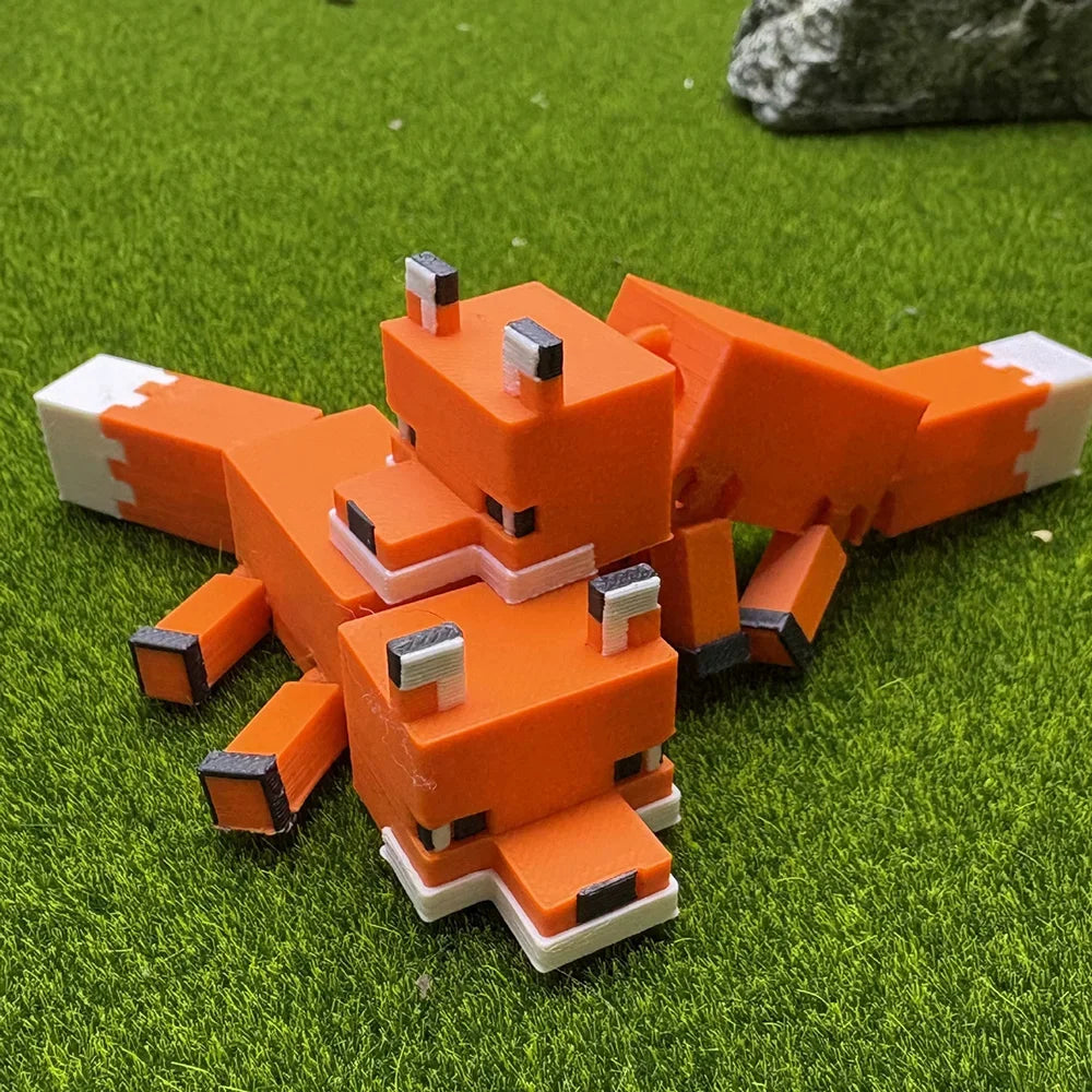 Multi-articulated 3D Printing Articulating Animals Squirrels Foxes Dogs Wolves for Home Desk Decoration Decor Kids Gift