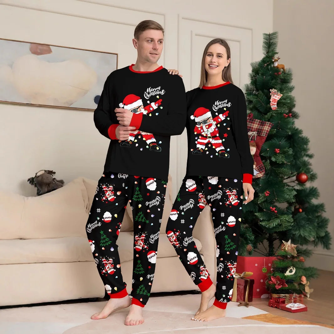 2025 New family-friendly home wear for Christmas holiday photos, including adult and children's pajama sets, Family Pajamas