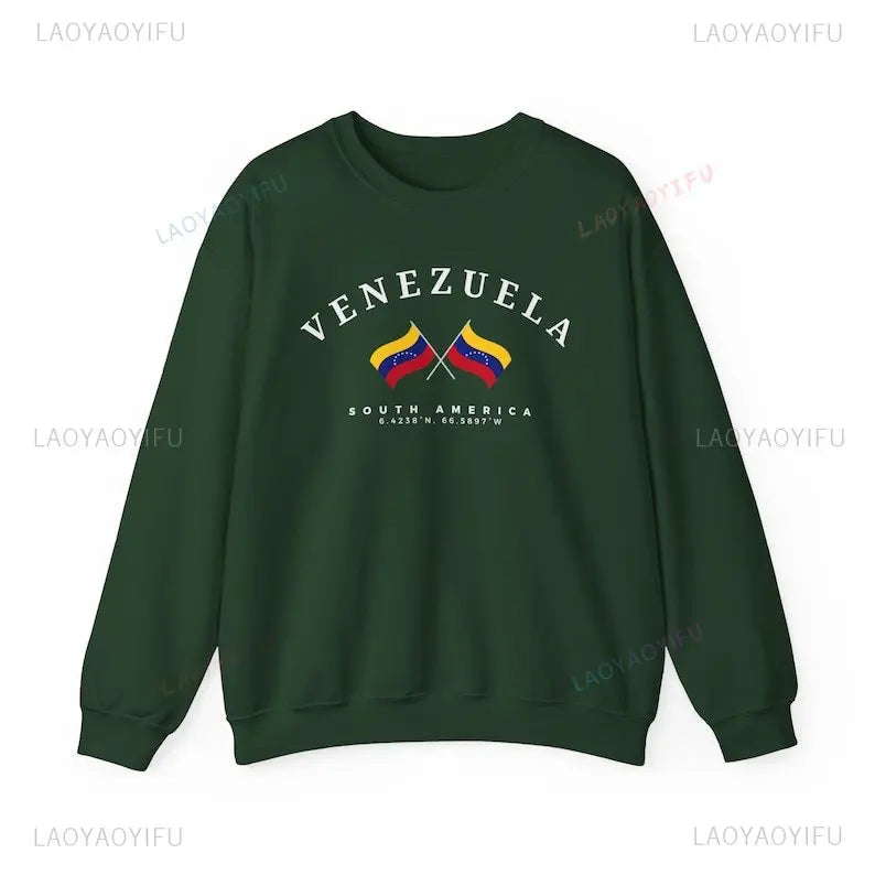 Venezuela Sweatshirt Venezuelan Shirt South America Gift Souvenir Soft Comfortable Unisex Pullover Casual Wear Men Women Trendy