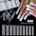 Nail Tips, Transparent Fake Fingernails Toenails Artifical Nails, Coffin Tips Manicure DIY Tools, Nails Tips Half Cover Acrylic