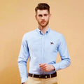 Basic Oxford Dress Shirt For Men Long Sleeve 100% Pure Cotton Solid  Casual Plaid Striped Social Business Male Regular-Fit S-6XL