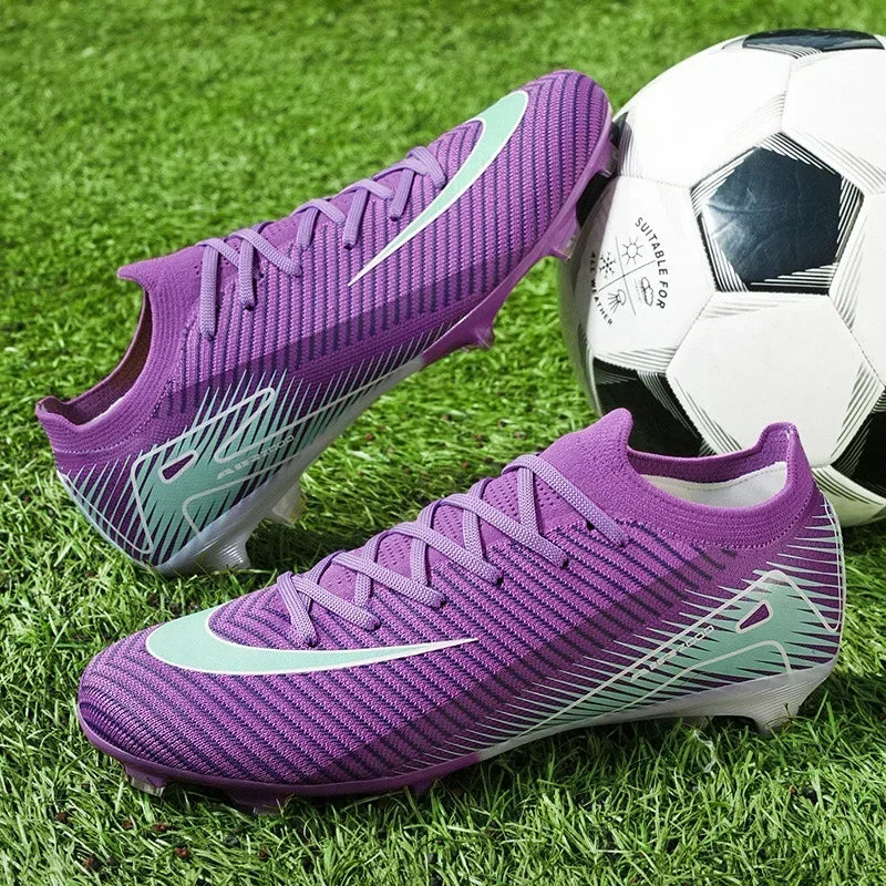 New Men Outdoor Football Boots Soccer Shoes Cleats Match Training TF/FG Grass Ankle Long Spikes Sport Hot-selling High-quality