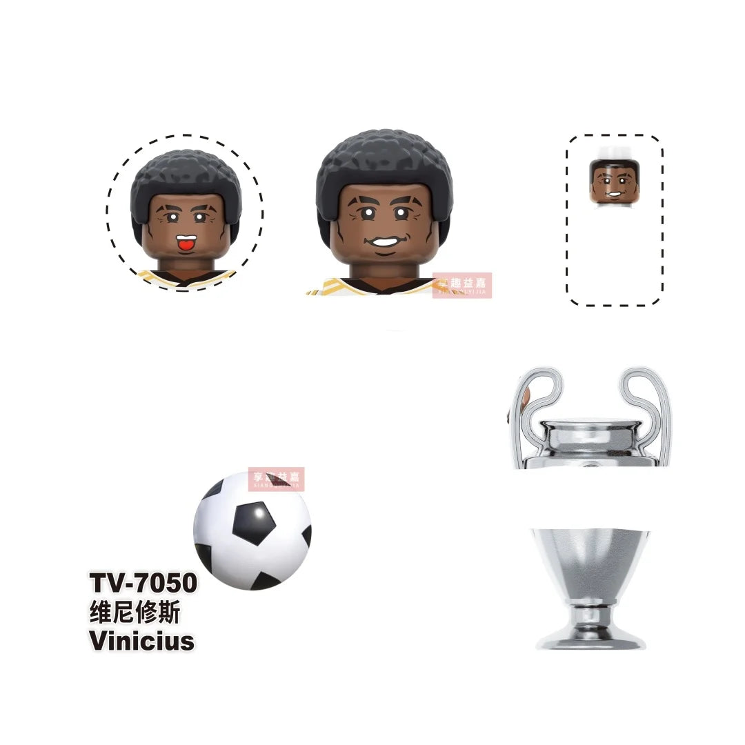 2026 NEW World Famous Football Players Figurine Messi Ronaldo Neymar Lewandowski Mini Action Building Block Model Toy Kids Gifts