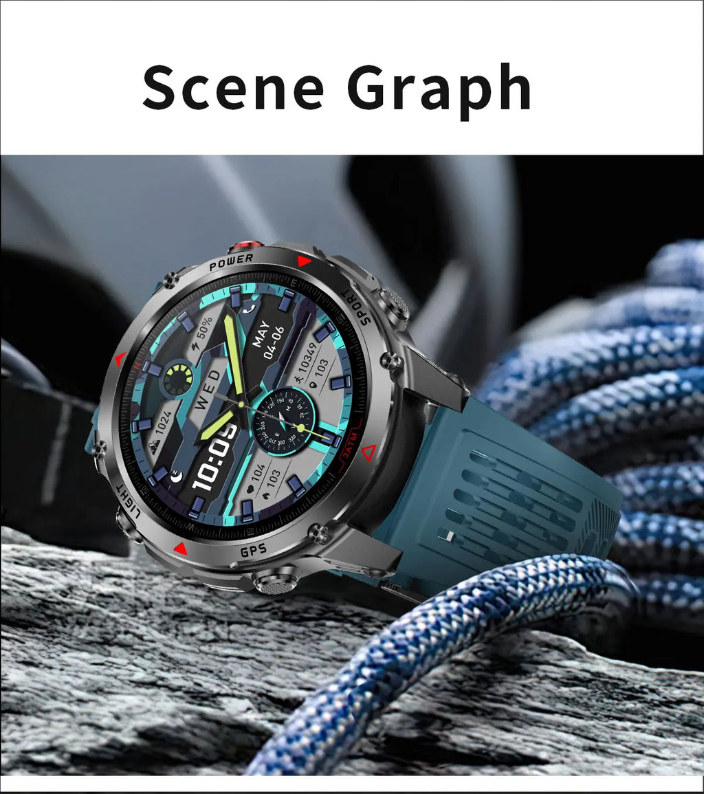 Smart Watch For Men 1.46'' 360*360 HD AMOLED Color Display Voice Call Compass LED Sports Fitness Waterproof Watch Ladies