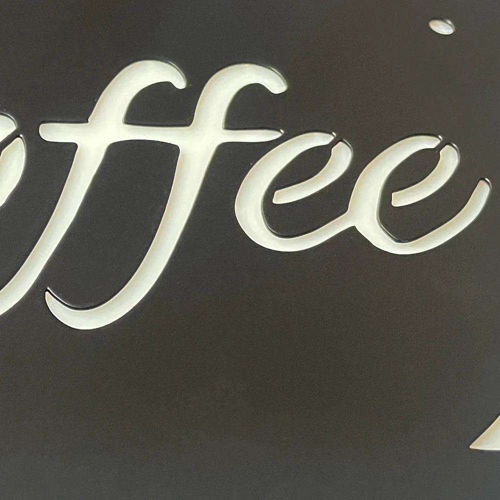 Coffee Cup Silhouette Sign Hanging Metal Wall Art Decor Dining Room Kitchen Cafe Decoration Black Cutout Boards