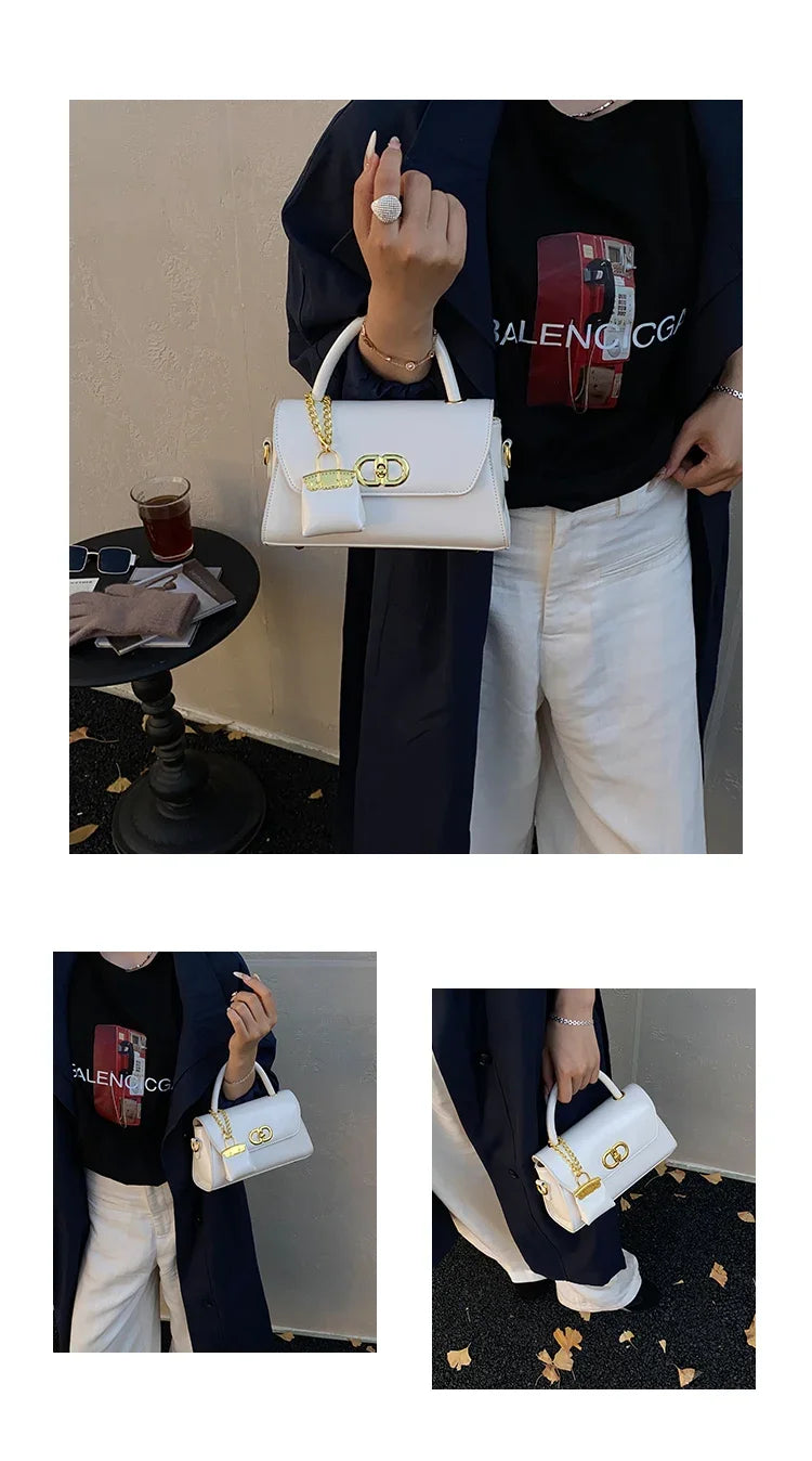 Famous Designer Leather Shoulder Bag For Women - Classic Elegant Handbag Messenger Bag Ladies Luxury Brand