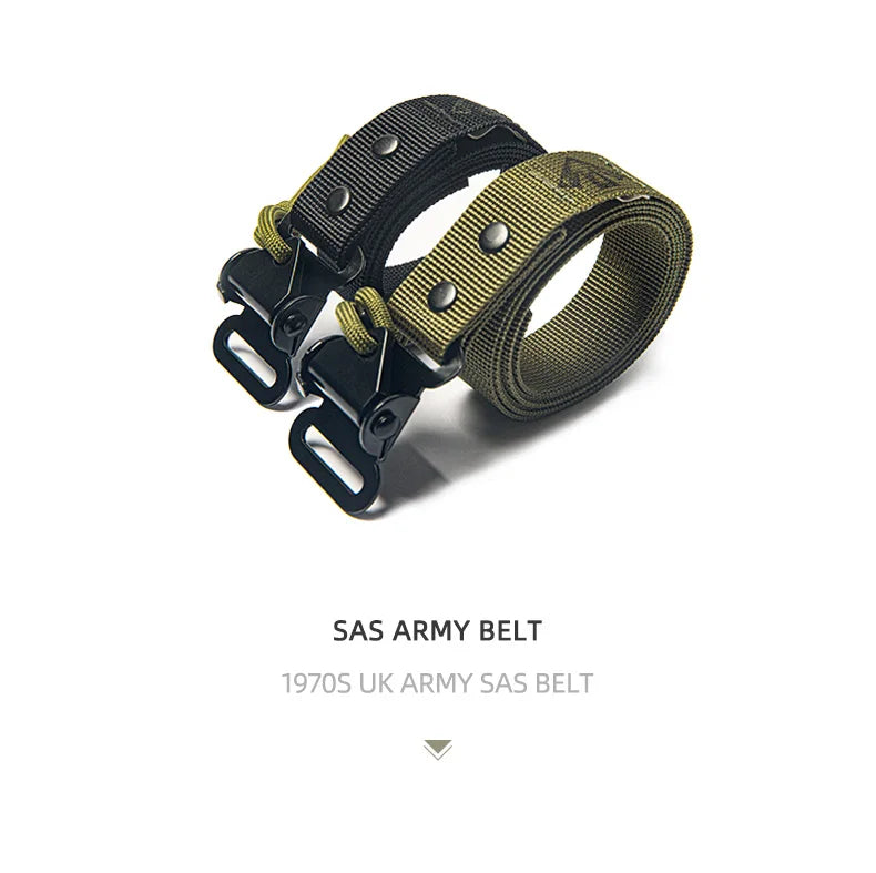 Maden Tooling American Retro SAS Quick-Buckle Belt Green Tactical Automatic Men Fashion Multifunctional Belt