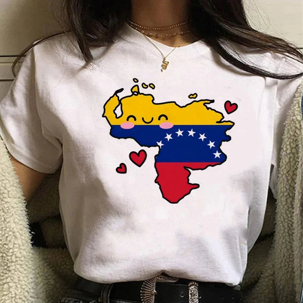 Venezuela t shirt women manga graphic t-shirts female streetwear funny clothing summer fashion casual short sleeve tops